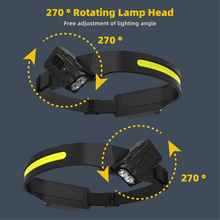 Load image into Gallery viewer, A72P COB LEDHeadlamp Induction HeadLamp BuiltinBattery Rechargeable HeadFlashlight for Outdoor Camping Fishing Sensor Light,B
